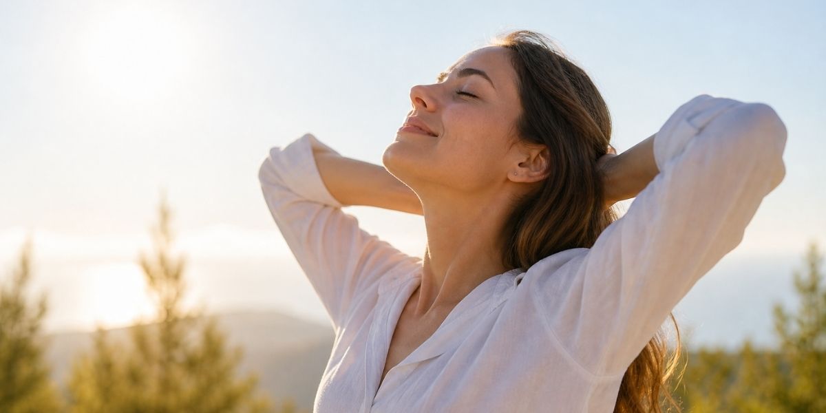 Donna esposta alla luce del sole, immagine rappresentativa della produzione naturale di vitamina D