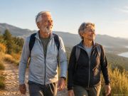 Coppia di persone anziane passeggia all’aperto, immagine dedicata all’invecchiare in salute e al mantenimento della funzione e dell’autonomia.