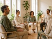 Gruppo di adulti durante un incontro di mindfulness psicosomatica a Bologna